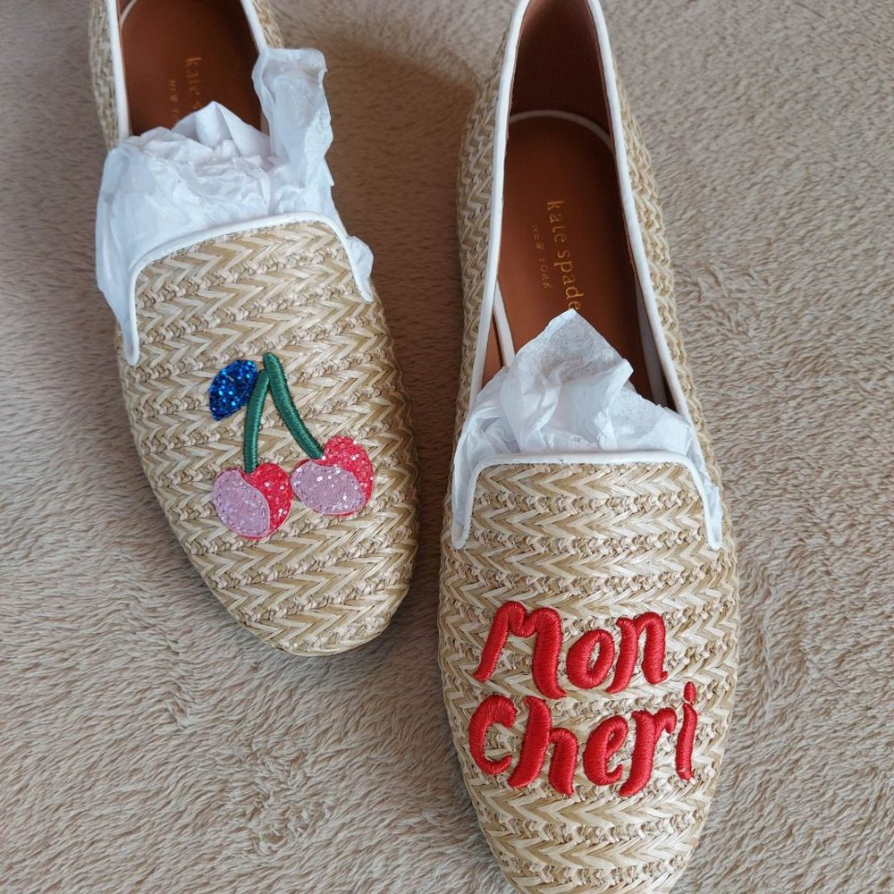 Kate Spade Raffia Loafers Mon Cheri Size 9 flats